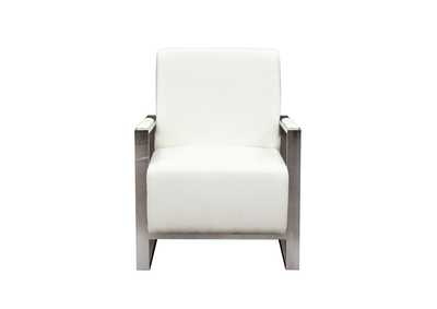 Image for Century Accent Chair w/ Stainless Steel Frame by Diamond Sofa - White