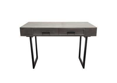 Image for Hammond 2-Drawer Writing Desk in Solid Mango Wood Grey Finish & Black Iron Legs by Diamond Sofa