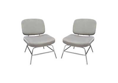 Image for Hanna Set of (2) Accent Chairs in Grey Velvet with Chrome Legs by Diamond Sofa