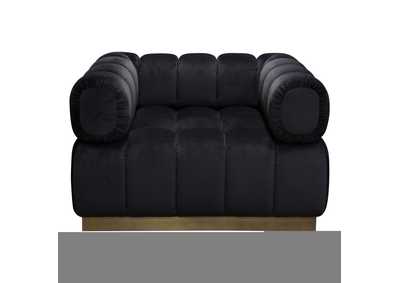 Image for Image Low Profile Chair in Black Velvet w/ Brushed Gold Base by Diamond Sofa