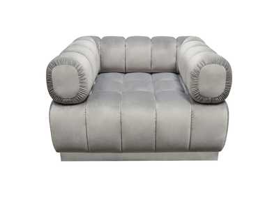 Image for Image Low Profile Chair in Platinum Grey Velvet w/ Brushed Silver Base by Diamond Sofa