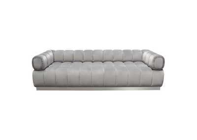 Image for Image Low Profile Sofa in Platinum Grey Velvet w/ Brushed Silver Base by Diamond Sofa