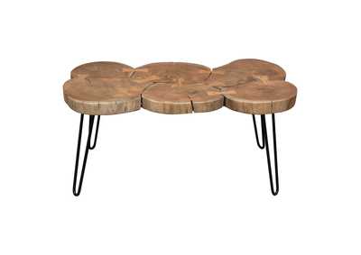 Image for Joss Natural Acacia One of a Kind Live Edge Rectangle Cocktail Table w/ Black Hairpin Legs by Diamond Sofa