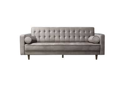 Image for Juniper Tufted Sofa in Champagne Grey Velvet with (2) Bolster Pillows by Diamond Sofa