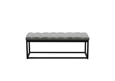 Image for Mateo Black Powder Coat Metal Small Linen Tufted Bench by Diamond Sofa - Grey