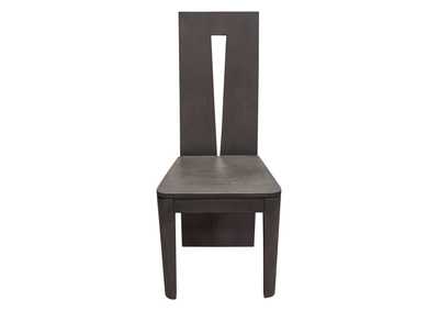 Image for Motion 2-Pack Solid Mango Wood Dining Chair in Smoke Grey Finish w/ Silver Metal Inlay by Diamond Sofa