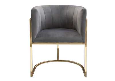 Image for Pandora Dining Chair in Grey Velvet with Polished Gold Frame by Diamond Sofa