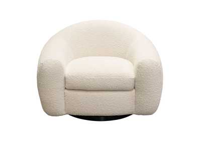 Image for Pascal Swivel Chair in Bone Boucle Textured Fabric w/ Contoured Arms & Back by Diamond Sofa