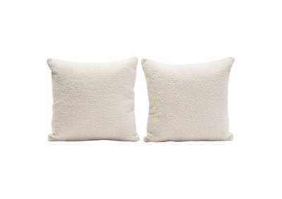 Image for Set of (2) 16" Square Accent Pillows in Bone Boucle Textured Fabric by Diamond Sofa