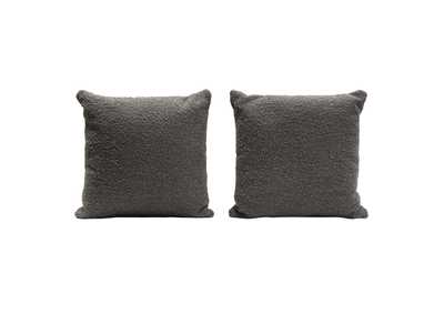 Image for Set of (2) 16" Square Accent Pillows in Charcoal Boucle Textured Fabric by Diamond Sofa