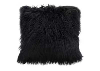 Image for 18" Square Accent Pillow by Diamond Sofa in Black Dual-Sided Faux Fur
