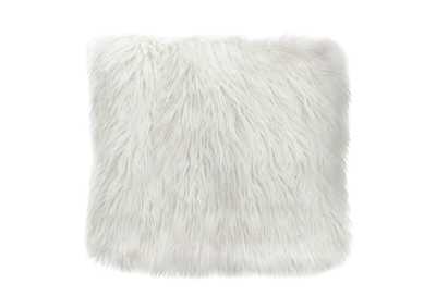 Image for 18" Square Accent Pillow by Diamond Sofa in White Dual-Sided Faux Fur