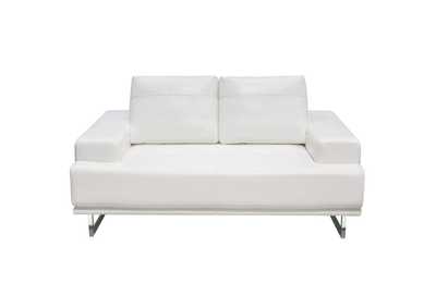 Image for Russo Loveseat w/ Adjustable Seat Backs in White Air Leather by Diamond Sofa