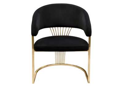 Image for Solstice Dining Chair in Black Velvet w/ Polished Gold Metal Frame by Diamond Sofa