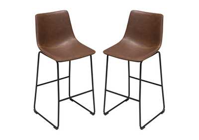 Image for Theo Set of (2) Bar Height Chairs in Chocolate Leatherette w/ Black Metal Base by Diamond Sofa