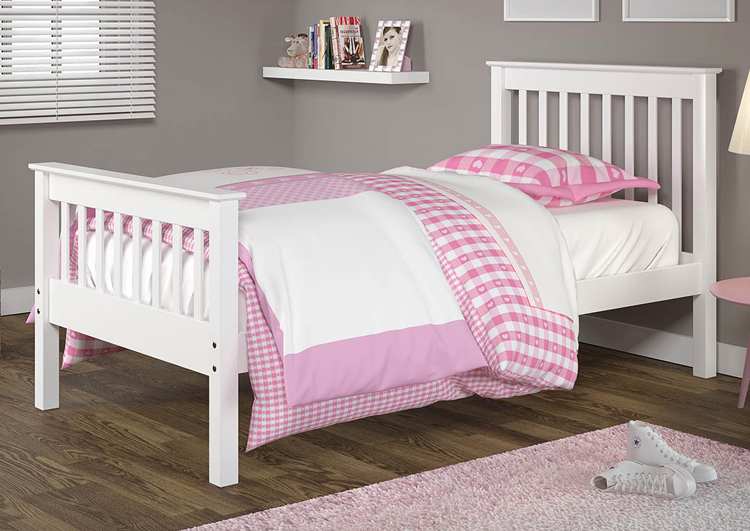 Twin White Mission Bed,Donco Kids