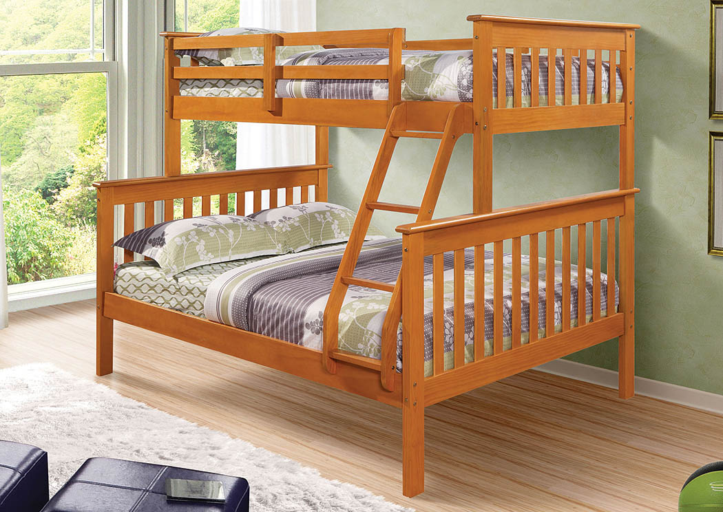 Twin/Full Mission Bunk Bed w/Ladder,Donco Kids