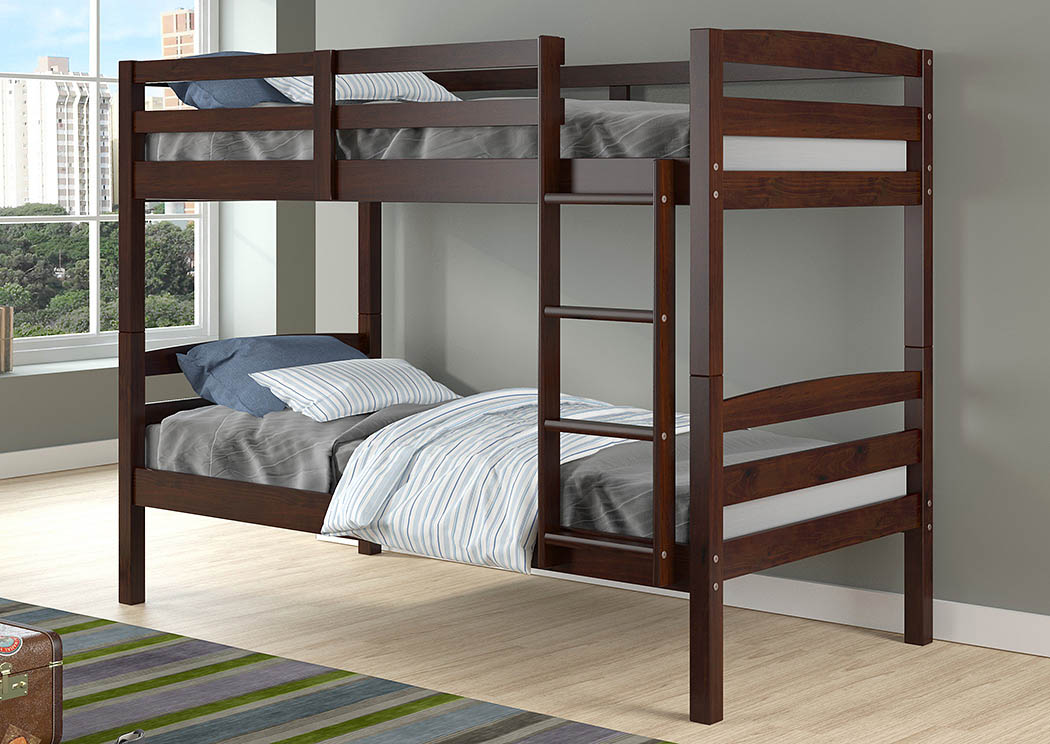 Devon Arch Dark Cappuccino Twin/Twin  Bunk Bed,Donco Kids