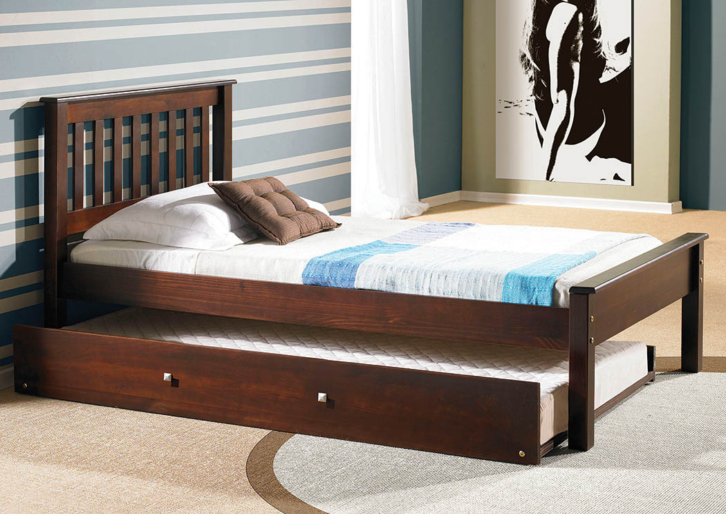 Contempo Dark Cappuccino Twin Bed,Donco Kids