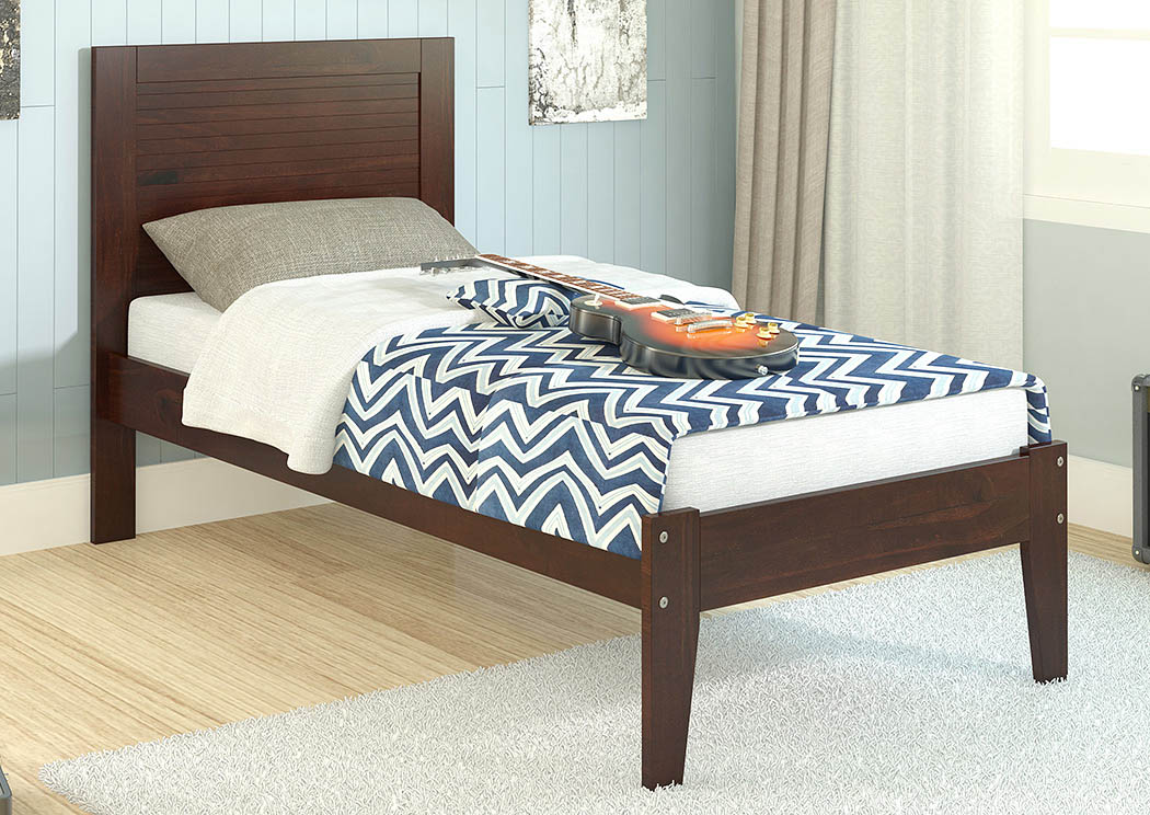 Twin Dark Cappuccino Panel Bed,Donco Kids