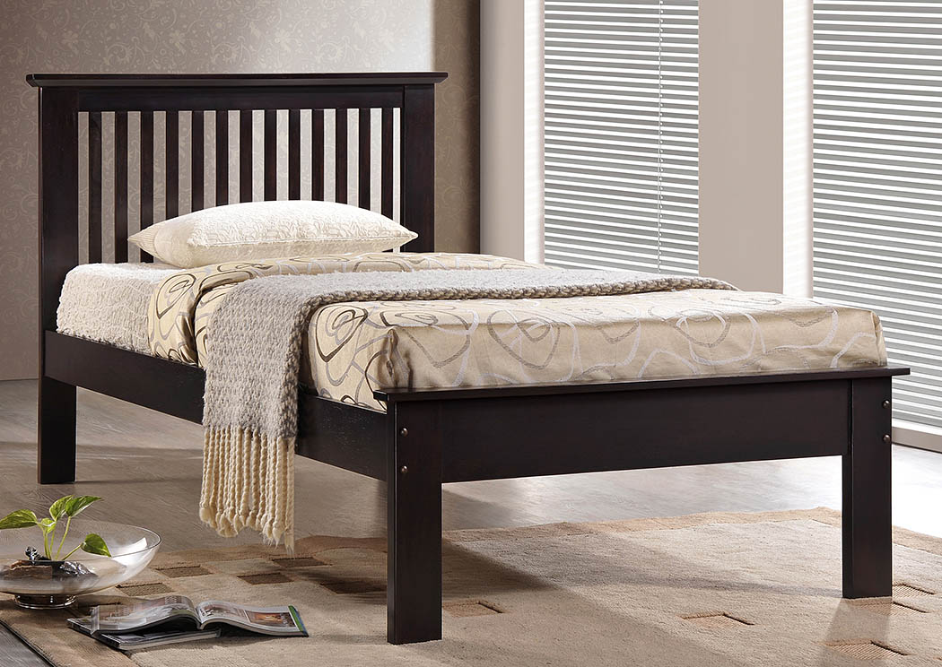 Houston Chocolate Twin Mission Bed,Donco Kids