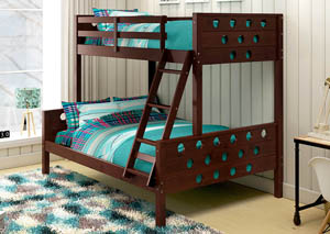 Image for Twin/Full Dark Cappuccino Circles Bunk Bed