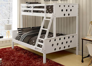 Image for Twin/Full White Circles Bunk Bed