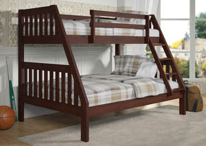 Image for Twin/Full Dark Cappuccino Bunk Bed w/Ladder