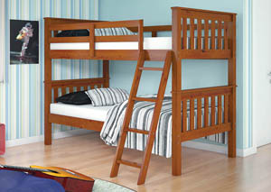 Image for Twin/Twin Light Espresso Mission Bunk Bed w/Ladder