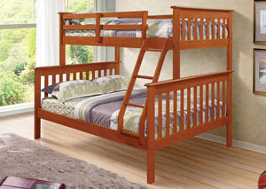 Image for Twin/Full Light Espresso Mission Bunk Bed w/Ladder