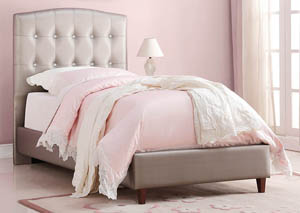 Image for Silver Upholstered Twin Princess Bed