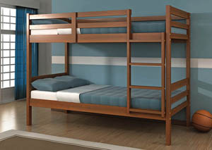 Image for Econo Bunk Light Espresso Twin/Twin Bunk Bed w/Ladder