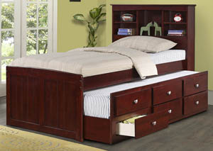 Image for Twin Bookcase Captains Bed w/Storage