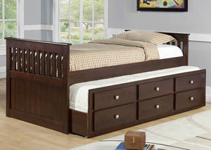 Image for Twin Captains Bed w/Roll-Out Storage Trundle