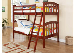 Image for Arch Mission Cherry Twin/Twin Bunk Bed w/Ladder