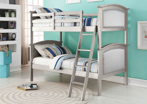 Image for Twin/Twin Platinum Upholstered Bunk Bed w/Ladder