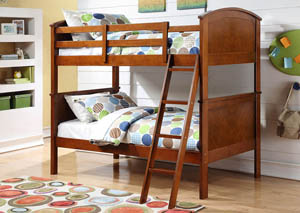 Image for Twin/Twin Arch Panel Oak Bunk Bed