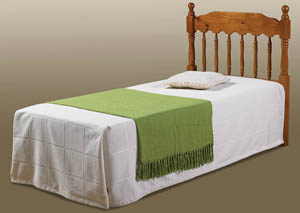 Image for Large Spindle Honey Twin Headboard