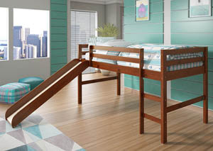 Image for Twin Light Espresso Low Loft Bed w/Ladder & Slide