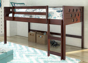 Image for Dark Cappuccino Circles Twin Low Loft Bed