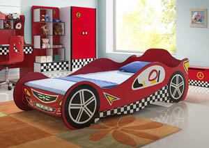 Image for Twin/Twin Red Race Car Bed