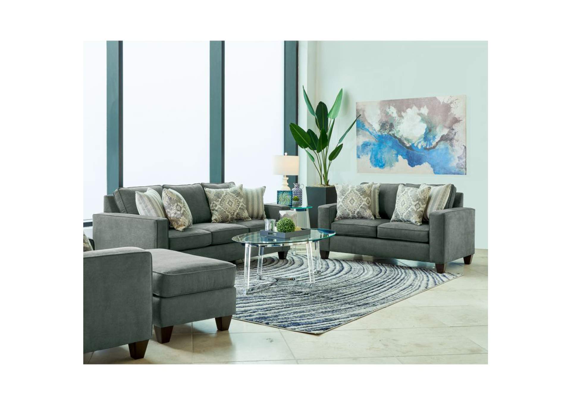 409 Sofa In Jessie Charcoal,Elements