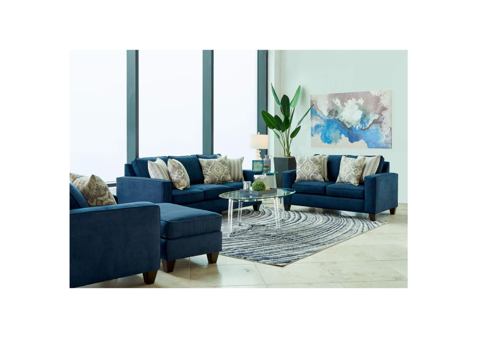 409 2 Piece Set With Sofa And Loveseat In Jessie Navy,Elements