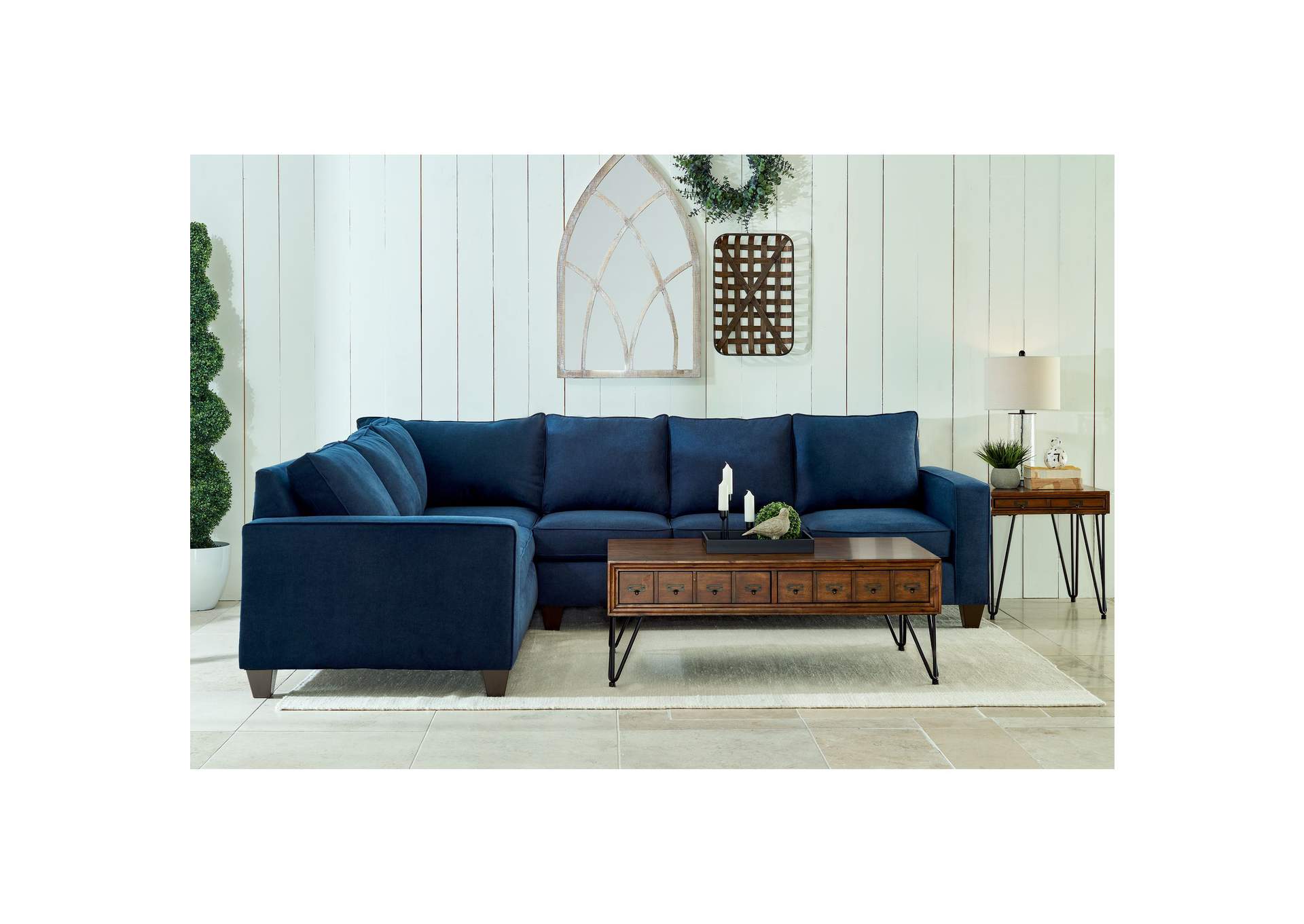 409 Sectional Set In Jessie Navy,Elements