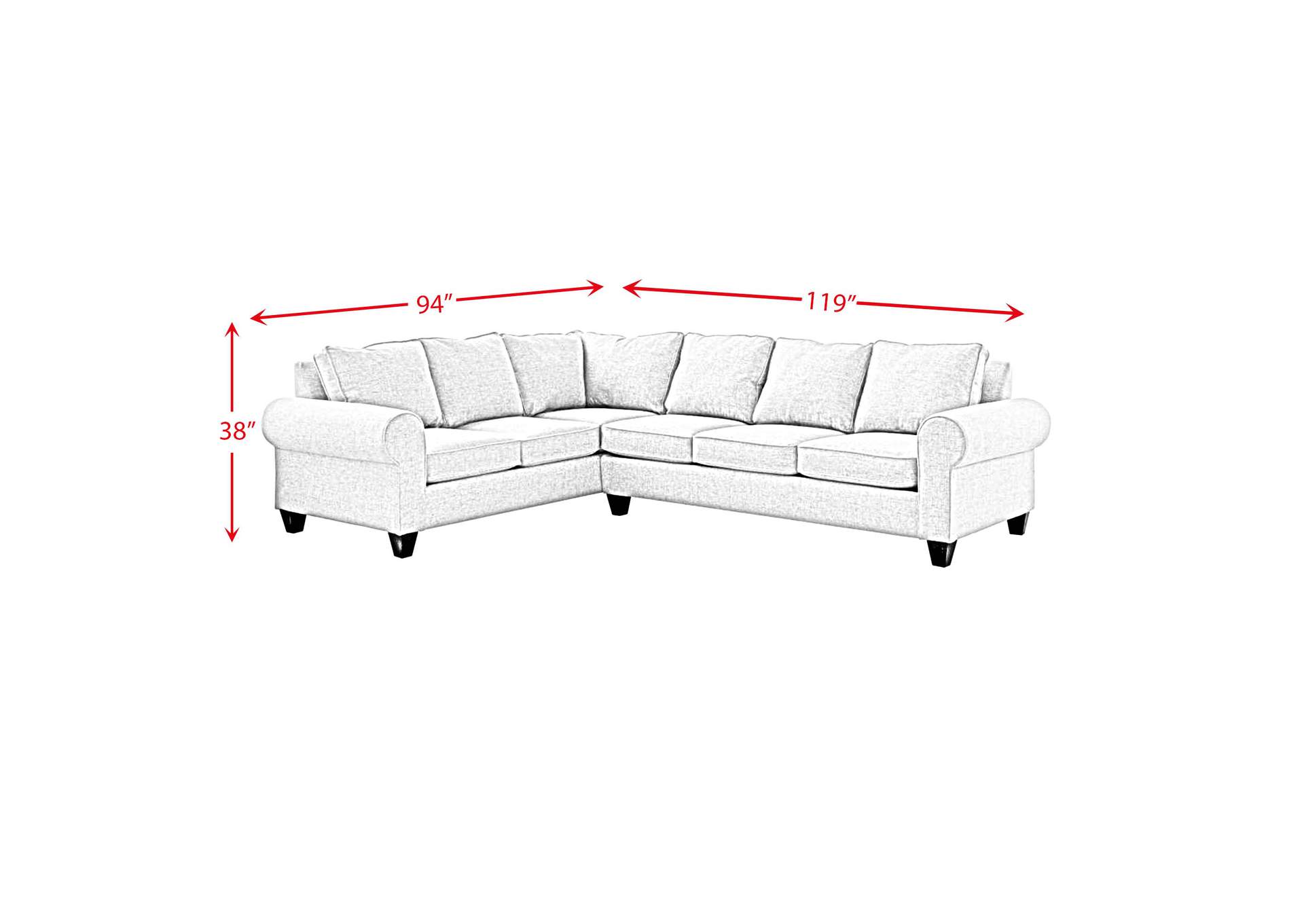 705 Sectional Set In Sincere Austere,Elements