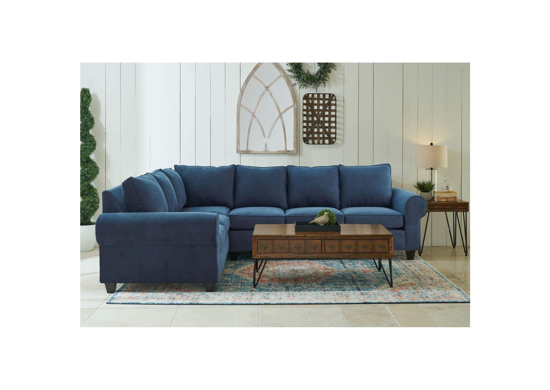 705 Sectional Set In Jessie Navy,Elements