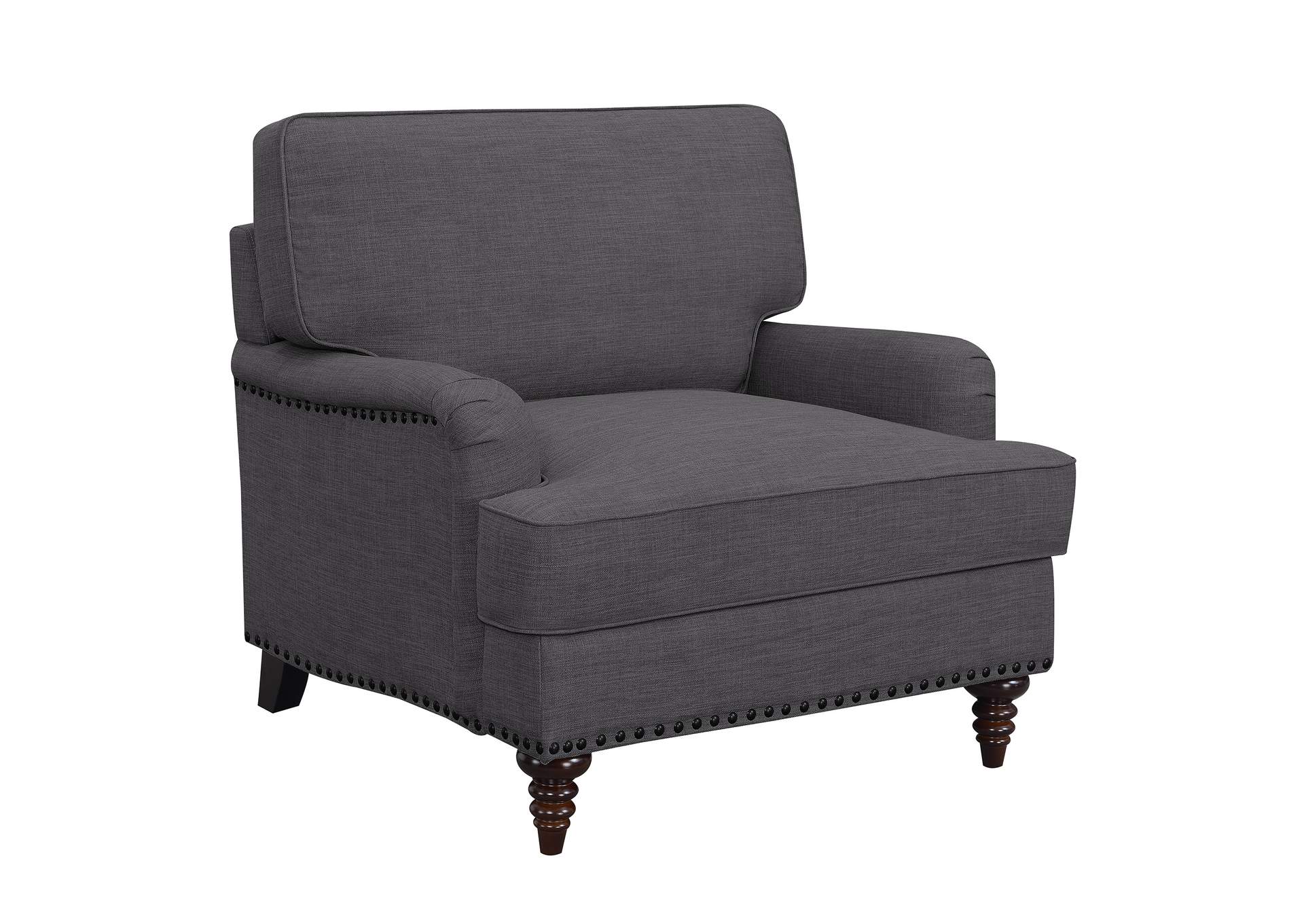 Abby 3 Piece Set - Sofa Loveseat Chair In Charcoal,Elements