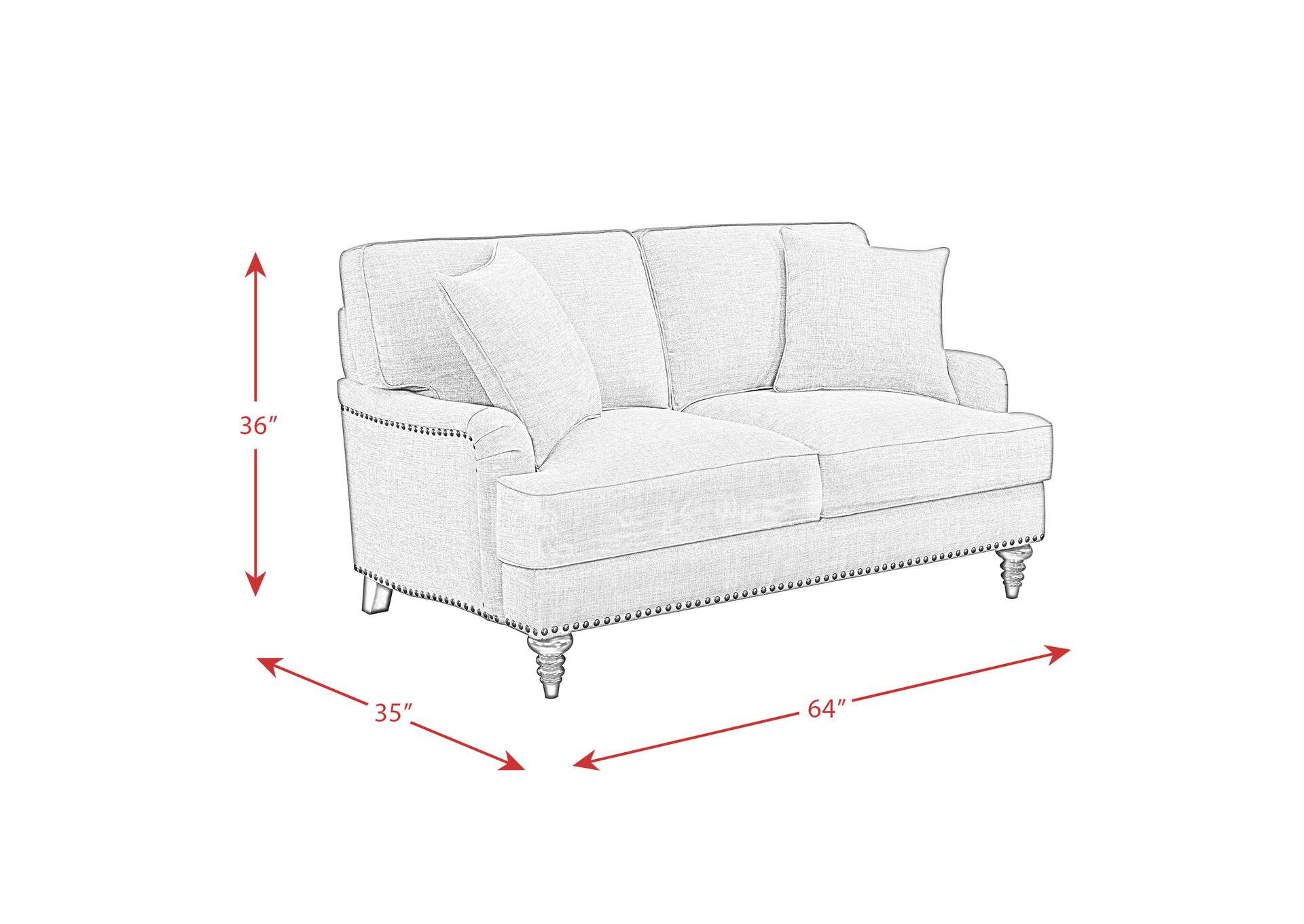 Abby 2 Piece Set - Sofa Loveseat In Smoke,Elements