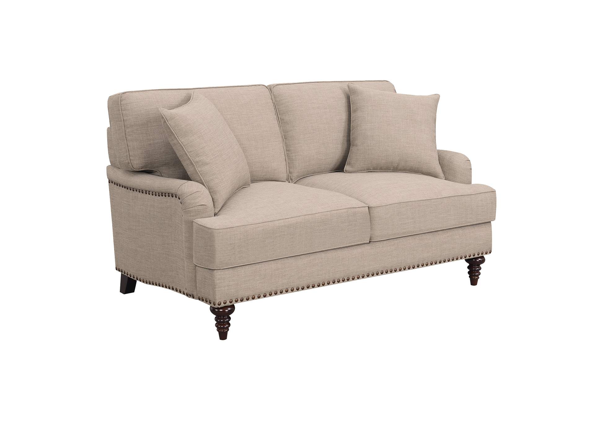 Abby 2 Piece Set - Sofa Loveseat In Smoke,Elements