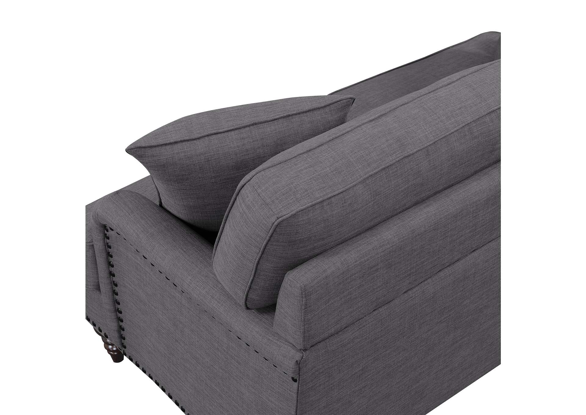 Abby 3 Piece Set - Sofa Loveseat Chair In Charcoal,Elements